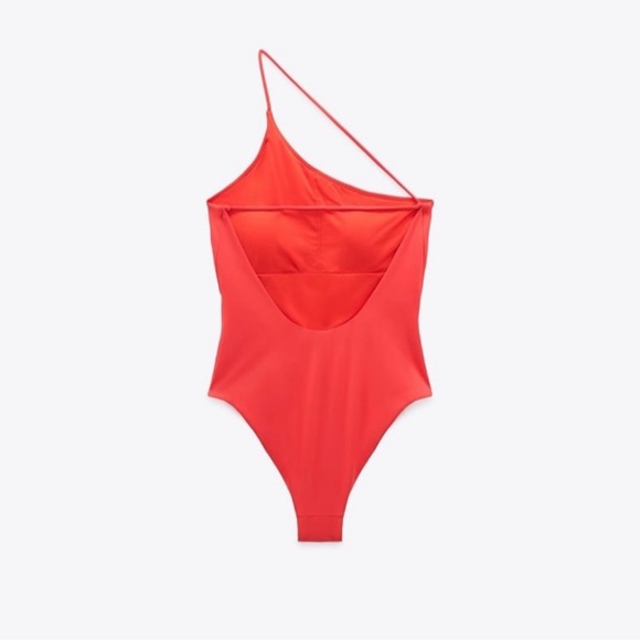 Zara Asymmetrical One piece Swimsuit, size medium - Picture 4 of 5